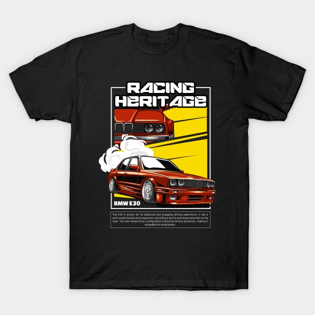 BMW E30 Racing Heritage T-Shirt by Harrisaputra